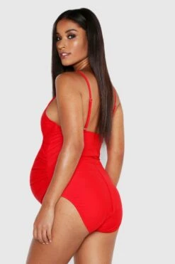 Maternité - Maillot De Bain Cache-cœur Effet Bandage -FR Chemises Soldes Magasin bzz47323 red xl 1