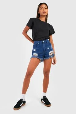Short Mom Déchiré Taille Haute 8 Short Mom Déchiré Taille Haute -FR Chemises Soldes Magasin dzz48553 blue xl 2