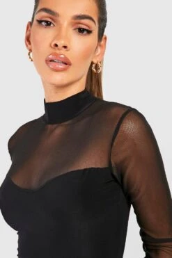 Body Brassière En Tulle -FR Chemises Soldes Magasin dzz59382 black xl 3