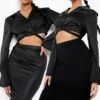 Lot De 2 Jupes Mi-longues En Similicuir Et En Jersey -FR Chemises Soldes Magasin dzz60238 black xl