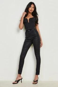 Jean Skinny Croco Taille Haute -FR Chemises Soldes Magasin fzz01705 black xl 2