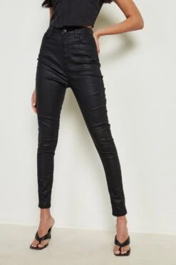 Jean Skinny Croco Taille Haute -FR Chemises Soldes Magasin fzz01705 black xl 3