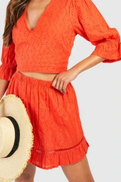Ensemble Avec Top à Dos Nu Et Jupe -FR Chemises Soldes Magasin fzz07257 red20orange xl 3