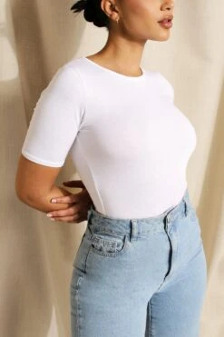 Body Basique à Manches Courtes -FR Chemises Soldes Magasin fzz16737 white xl 3