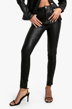 Jean Skinny En Similicuir 9 Jean Skinny En Similicuir -FR Chemises Soldes Magasin fzz22688 black xl 3