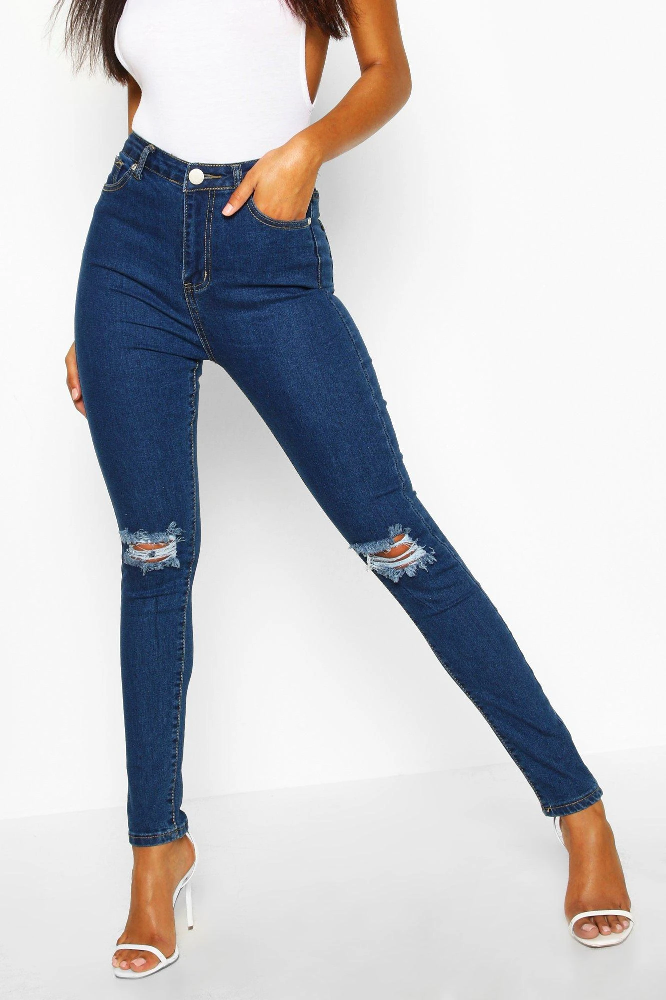 Jean Skinny Déchiré Taille Haute 6 Jean Skinny Déchiré Taille Haute – Image 4