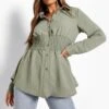 Chemise Froncée à La Taille 1 Chemise Froncée à La Taille -FR Chemises Soldes Magasin fzz32834 olive xl