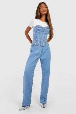 Jean Basique à Taille Haute Et Fentes