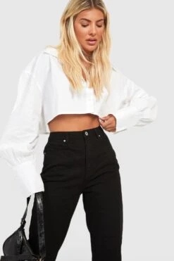 Jean Basique Taille Haute Coupe Slim -FR Chemises Soldes Magasin fzz40492 black xl 2