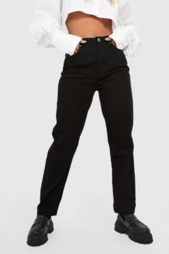 Jean Basique Taille Haute Coupe Slim -FR Chemises Soldes Magasin fzz40492 black xl 3