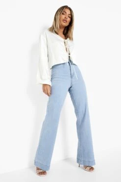 Jean Flare Délavé En Denim Stretch