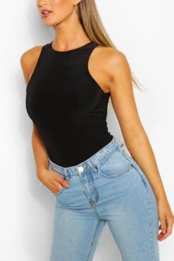 Black Double Layer Bodysuit