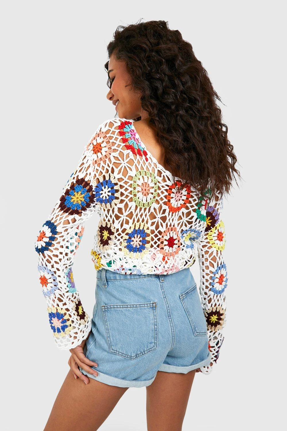 Short En Jean Style Disco à Taille Haute à Ourlet Retourné 4 Short En Jean Style Disco à Taille Haute à Ourlet Retourné – Image 2