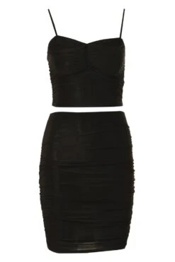 Ensemble Avec Brassière Et Mini-jupe Froncée 8 Ensemble Avec Brassière Et Mini-jupe Froncée -FR Chemises Soldes Magasin fzz65149 black xl 2