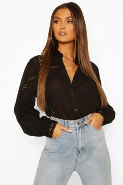 Chemise En Coton à Détails En Crochet