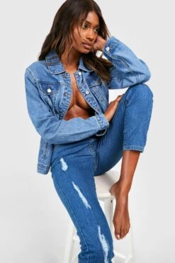 Jean Skinny Taille Haute -FR Chemises Soldes Magasin fzz70486 mid20blue xl 2