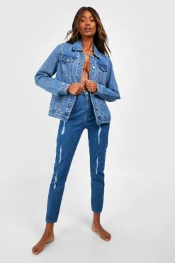Jean Skinny Taille Haute -FR Chemises Soldes Magasin fzz70486 mid20blue xl 3