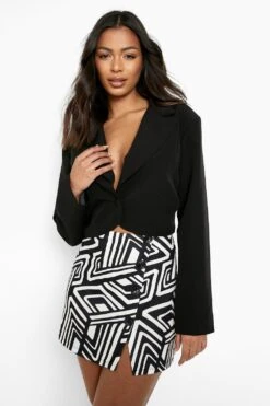 Jupe Mi-longue à Imprimé Abstrait