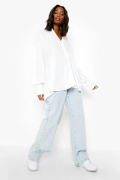 Chemise Oversize Légère Et Chinée 8 Chemise Oversize Légère Et Chinée -FR Chemises Soldes Magasin gzz01669 ivory xl 2