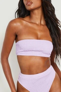 Haut De Maillot Bandeau Froncé -FR Chemises Soldes Magasin gzz02900 lilac xl 3