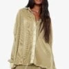 Chemise Oversize Effet Plissé Premium 1 Chemise Oversize Effet Plissé Premium -FR Chemises Soldes Magasin gzz03140 khaki xl
