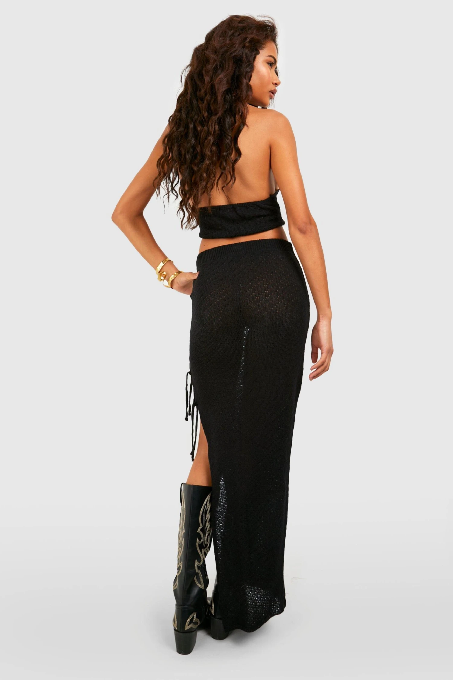 Ensemble En Maille Avec Top Dos Nu Et Jupe Longue à Lacets 4 Ensemble En Maille Avec Top Dos Nu Et Jupe Longue à Lacets – Image 2