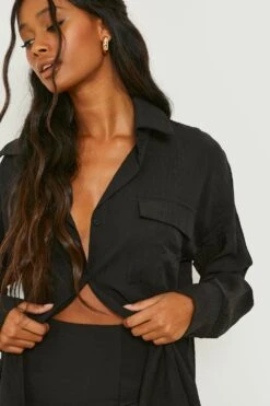 Chemise Relax Texturée 9 Chemise Relax Texturée -FR Chemises Soldes Magasin gzz09122 black xl 3