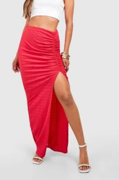 Jupe Longue Texturée Fendue -FR Chemises Soldes Magasin gzz09871 hot20pink xl 3