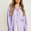 Chemise Effet Plissé à Manches Volumineuses 1 Chemise Effet Plissé à Manches Volumineuses -FR Chemises Soldes Magasin gzz10409 lilac xl