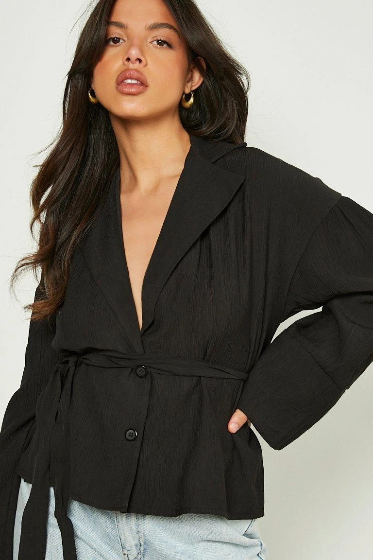 Chemise Effet Plissé Nouée à La Taille 5 Chemise Effet Plissé Nouée à La Taille – Image 3