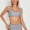Top De Bikini à Col Rond Et Imprimé Nautique 1 Top De Bikini à Col Rond Et Imprimé Nautique -FR Chemises Soldes Magasin gzz11234 black xl