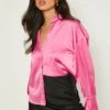 Chemise Satinée Ample -FR Chemises Soldes Magasin gzz11516 pink xl