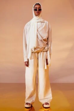 Blouse Effet Lin à Attaches -FR Chemises Soldes Magasin gzz12564 stone xl 2