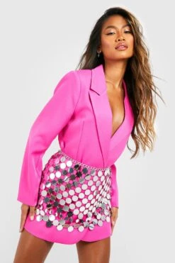 Mini-jupe Premium à Sequins -FR Chemises Soldes Magasin gzz13754 silver xl 3