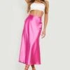 Jupe Longue Satinée Coupe En Biais -FR Chemises Soldes Magasin gzz15411 hot20pink xl