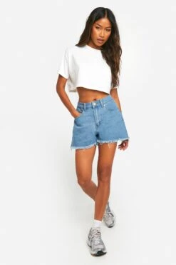 Short En Jean Délavé à Bords Bruts -FR Chemises Soldes Magasin gzz15542 mid20wash xl 2