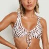 Haut De Maillot à Décolleté Plongeant Et Imprimé Tigre -FR Chemises Soldes Magasin gzz16734 cream xl