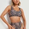 BOOHOO Bikini à Imprimé Léopard Avec Haut à Col Rond Et Bas Taille Haute -FR Chemises Soldes Magasin gzz17776 brown xl
