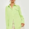 Chemise Ample Martelée à Poche -FR Chemises Soldes Magasin gzz19096 soft20lime xl
