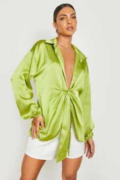 Chemise Satinée Drapée