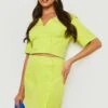 Mini-jupe Boutonnée Fendue -FR Chemises Soldes Magasin gzz19637 lime xl