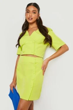 Mini-jupe Boutonnée Fendue