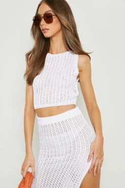 BOOHOO Ensemble En Crochet Avec Jupe Longue 9 BOOHOO Ensemble En Crochet Avec Jupe Longue -FR Chemises Soldes Magasin gzz20566 white xl 3
