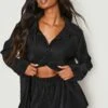 Chemise Oversize Plissée -FR Chemises Soldes Magasin gzz20570 black xl
