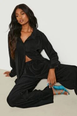 Chemise Oversize Plissée -FR Chemises Soldes Magasin gzz20570 black xl 3