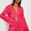 Chemise Plissée à Manches évasées 1 Chemise Plissée à Manches évasées -FR Chemises Soldes Magasin gzz20899 hot20pink xl
