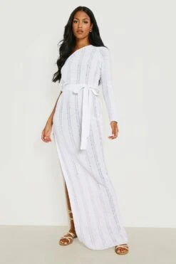 Tall - Robe De Plage Asymétrique En Crochet 8 Tall - Robe De Plage Asymétrique En Crochet -FR Chemises Soldes Magasin gzz21566 white xl 2