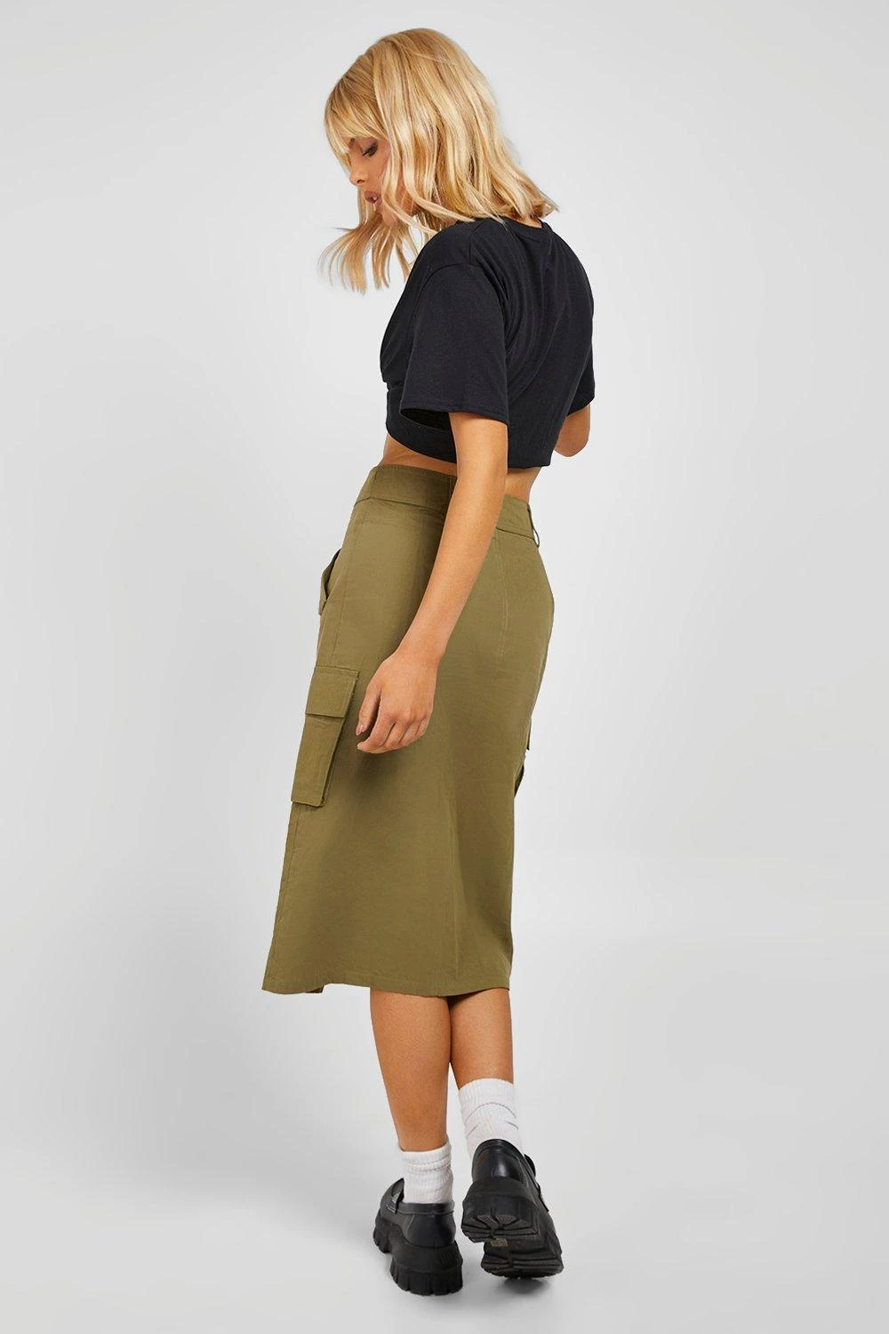 Jupe Mi-longue Cargo à Poches 4 Jupe Mi-longue Cargo à Poches – Image 2