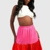 Jupe Patineuse Froncée Color Block En Jersey -FR Chemises Soldes Magasin gzz23697 pink xl