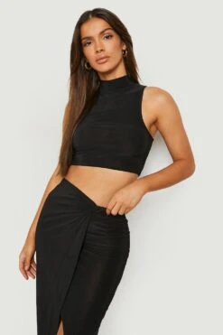 Ensemble Avec Top à Dos Nageur Et Jupe Mi-longue -FR Chemises Soldes Magasin gzz24268 black xl 3